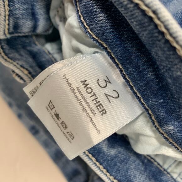 Mother Women Hustler Sneak High Rise Flare Jeans 32 Blue Denim On the Run 32 - Picture 8 of 13